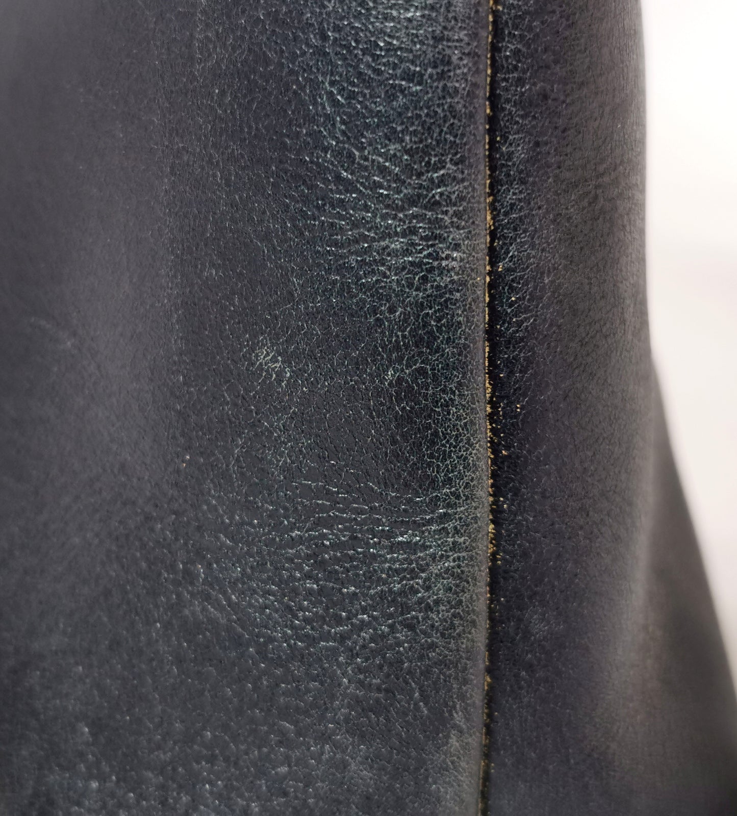 Vintage Salvatore Ferragamo navy leather handbag, clutch, shoulder strap