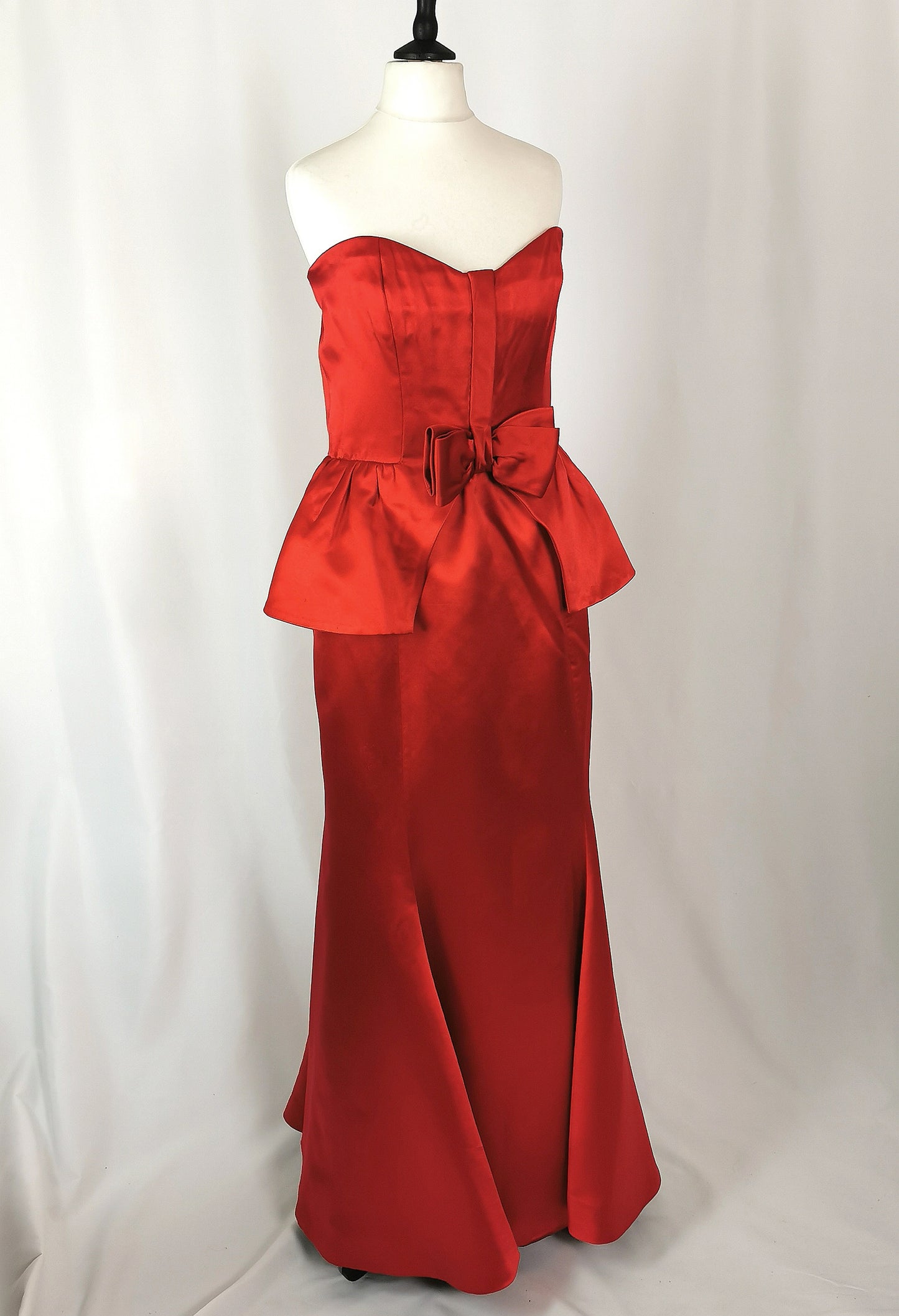Vintage Valentino Red satin ball gown dress, Evening dress