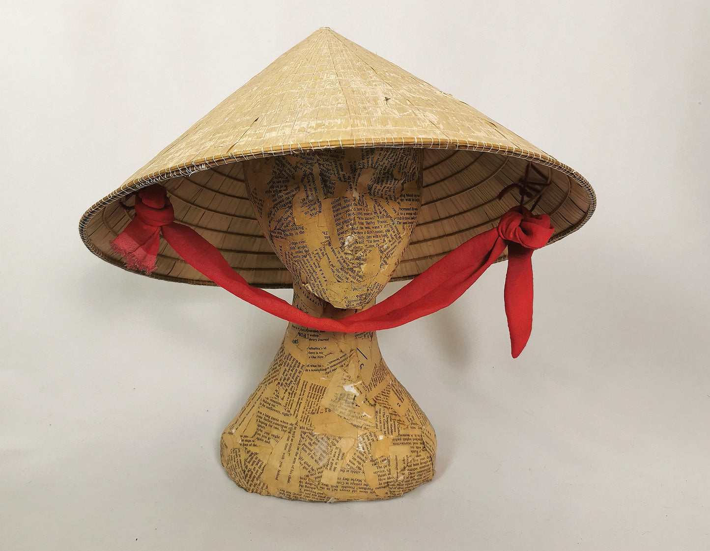 Vintage Traditional Asian straw sedge hat, coolie hat