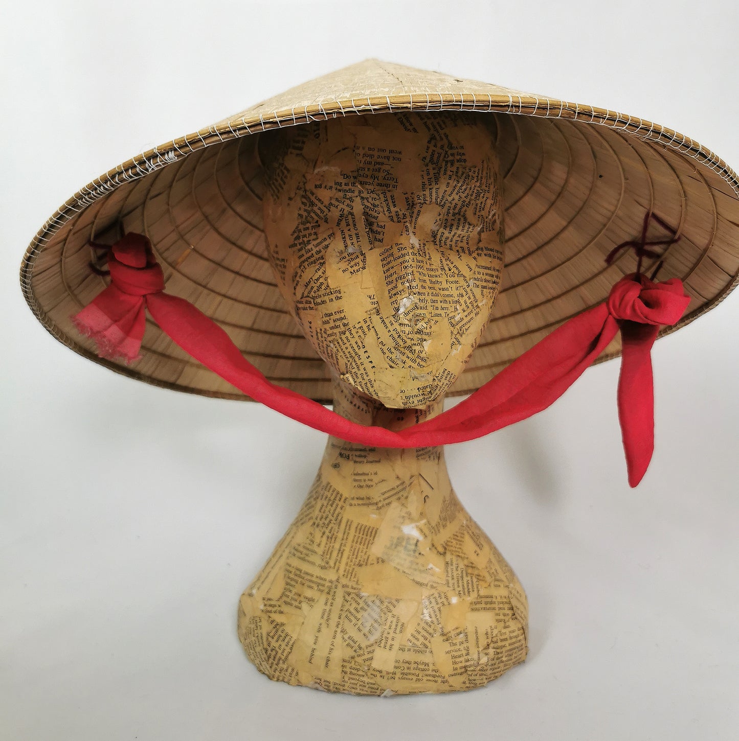 Vintage Traditional Asian straw sedge hat, coolie hat