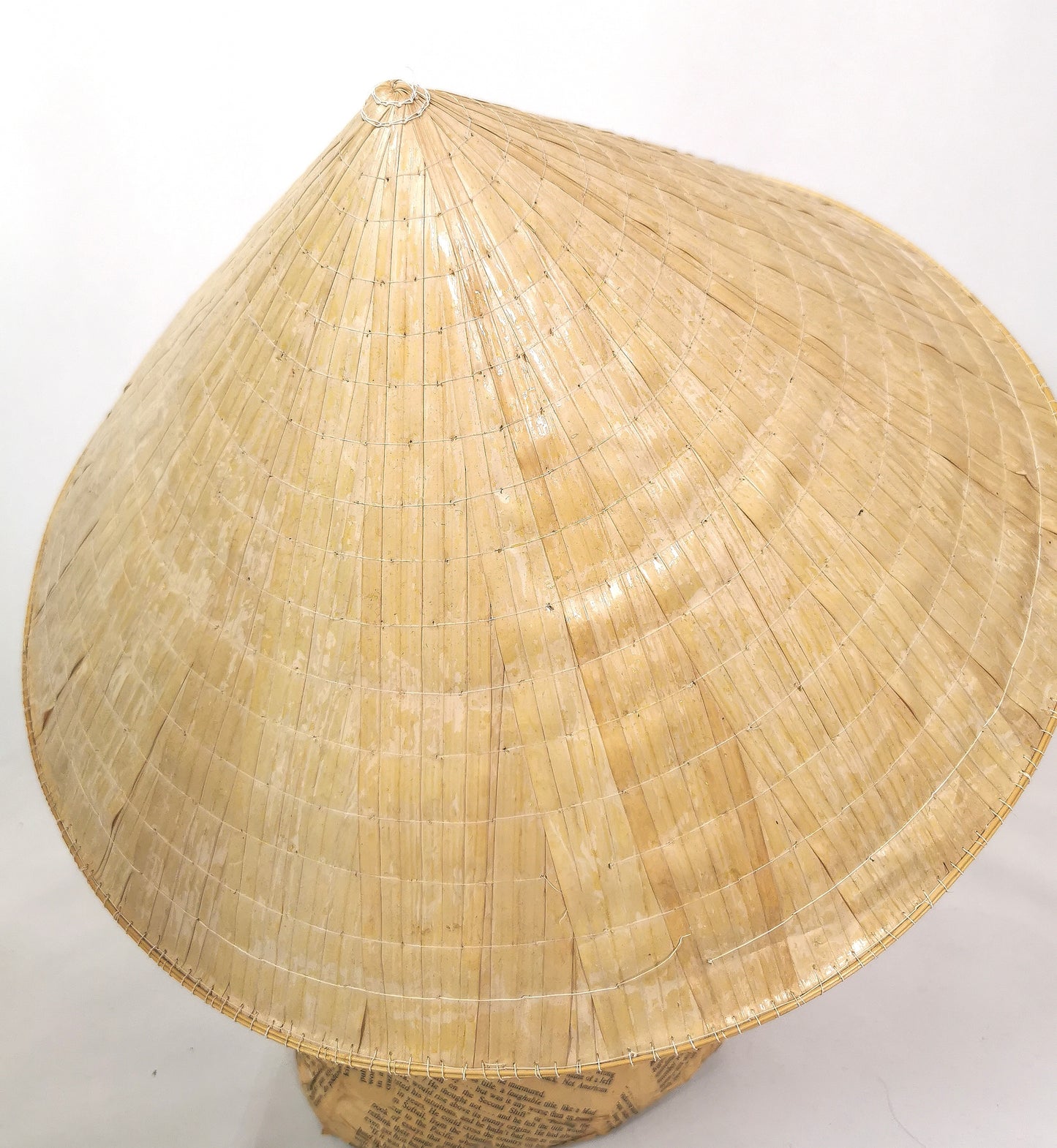 Vintage Traditional Asian straw sedge hat, coolie hat