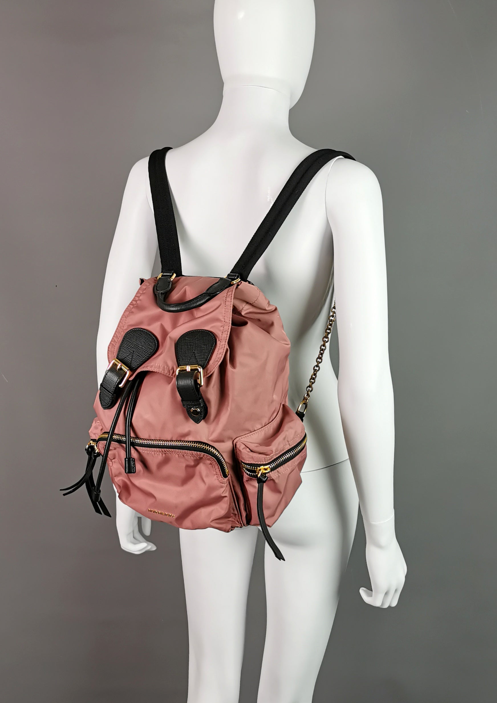 burberry mini backpack pink Burberry The Rucksack, pink nylon backpack, Gold tone hardware – TCTvintage