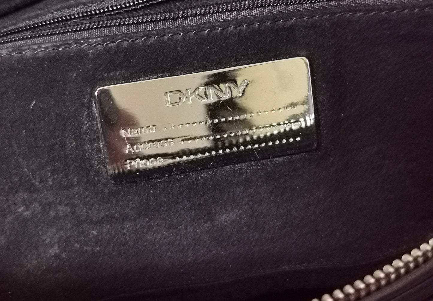 Vintage Y2k DKNY Black leather handbag, chain handle